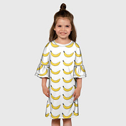 Платье клеш для девочки Крупный Банановый рай, цвет: 3D-принт — фото 2
