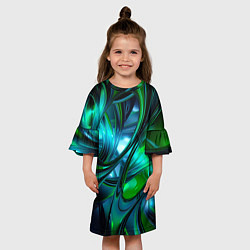 Платье клеш для девочки Изумрудное настроение, цвет: 3D-принт — фото 2