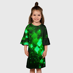 Платье клеш для девочки Изумрудный поток, цвет: 3D-принт — фото 2