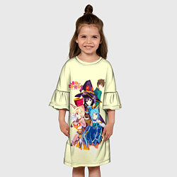 Платье клеш для девочки Аква, Сато, Мегумин и Даркнесс - КоноСуба, цвет: 3D-принт — фото 2