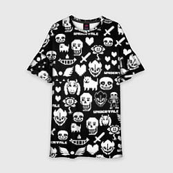 Детское платье UNDERTALE PATTERN БЕЛЫЙ