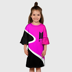 Платье клеш для девочки K-pop БТС Логотип, цвет: 3D-принт — фото 2