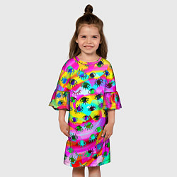 Платье клеш для девочки Психоделические взгляды, цвет: 3D-принт — фото 2