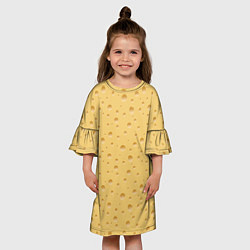 Платье клеш для девочки Сыр - Cheese, цвет: 3D-принт — фото 2