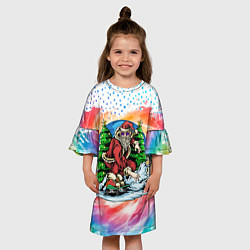 Платье клеш для девочки В НОВЫЙ 2022 С ВЕТЕРКОМ, цвет: 3D-принт — фото 2