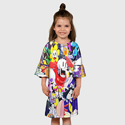 Платье клеш для девочки UNDERTALE ГЕРОИ ИГРЫ ПАТТЕРН, цвет: 3D-принт — фото 2