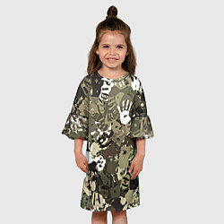 Платье клеш для девочки Камуфляж с отпечатками рук, цвет: 3D-принт — фото 2