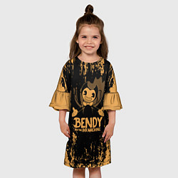 Платье клеш для девочки Bendy and the Ink Machine Бенди и чернильная машин, цвет: 3D-принт — фото 2