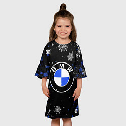 Платье клеш для девочки НОВОГОДНИЙ БМВ НОВЫЙ ГОД BMW, цвет: 3D-принт — фото 2