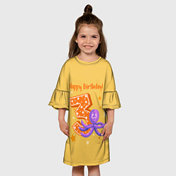 Платье клеш для девочки Третий день рождения, цвет: 3D-принт — фото 2