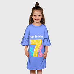 Платье клеш для девочки Седьмой день рождения, цвет: 3D-принт — фото 2