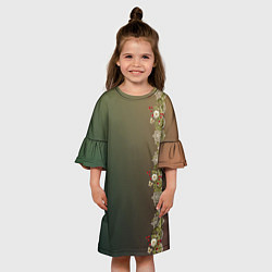 Платье клеш для девочки Уютица на градиенте, цвет: 3D-принт — фото 2