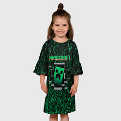 Платье клеш для девочки Майнкрафт выживание, цвет: 3D-принт — фото 2