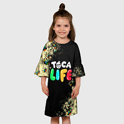 Платье клеш для девочки Toca Life Тока Бока, цвет: 3D-принт — фото 2