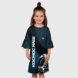 Платье клеш для девочки РОСКОСМОС на новом витке, цвет: 3D-принт — фото 2