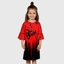 Платье клеш для девочки 9 грамм капли красок, цвет: 3D-принт — фото 2