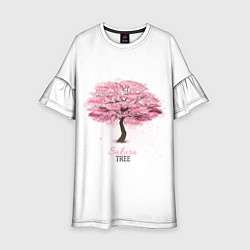 Платье клеш для девочки Sakura Tree, цвет: 3D-принт