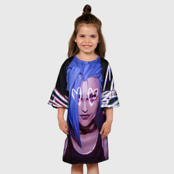 Платье клеш для девочки Arcane League Of Legends Джинкс, цвет: 3D-принт — фото 2