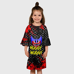 Платье клеш для девочки Huggy Wuggy соты, цвет: 3D-принт — фото 2