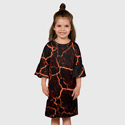 Платье клеш для девочки Раскаленная лаваhot lava, цвет: 3D-принт — фото 2