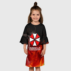 Платье клеш для девочки Umbrella Corporation пламя, цвет: 3D-принт — фото 2
