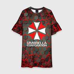 Платье клеш для девочки Umbrella Corporation соты, цвет: 3D-принт