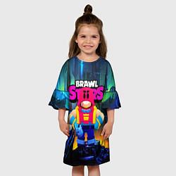 Платье клеш для девочки GROM SPACE BRAWL STARS, цвет: 3D-принт — фото 2