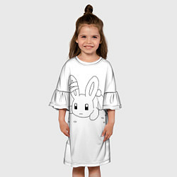 Платье клеш для девочки Sad Hare, цвет: 3D-принт — фото 2