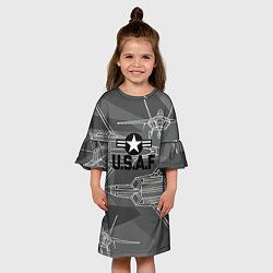 Платье клеш для девочки U S Air force, цвет: 3D-принт — фото 2