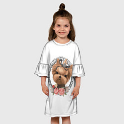 Платье клеш для девочки Йорк в рамке, цвет: 3D-принт — фото 2
