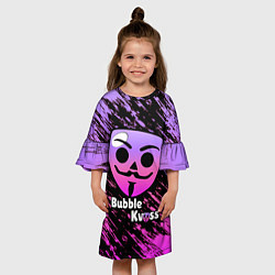Платье клеш для девочки БАБЛ КВАС - BUBBLE KVASS, цвет: 3D-принт — фото 2