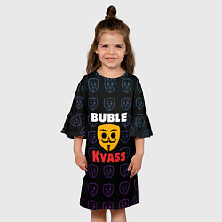 Платье клеш для девочки Bubble kvass anonymous logo, цвет: 3D-принт — фото 2