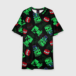Платье клеш для девочки Майнкрафт Minecraft, цвет: 3D-принт