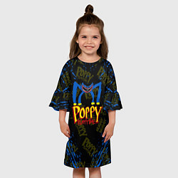 Платье клеш для девочки Poppy Playtime монстр хагги вагги, цвет: 3D-принт — фото 2