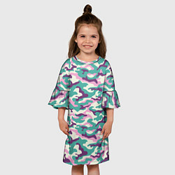 Платье клеш для девочки Камуфляж Модный, цвет: 3D-принт — фото 2