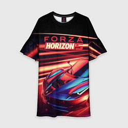 Платье клеш для девочки Forza Horizon 5 - sports car, цвет: 3D-принт