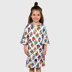 Платье клеш для девочки Особые редкие значки Бравл Пины Бравл Старс Brawl, цвет: 3D-принт — фото 2