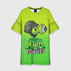 Платье клеш для девочки Plants vs Zombies - Горохомёт, цвет: 3D-принт