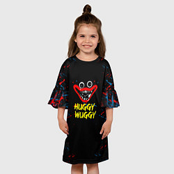 Платье клеш для девочки Poppy Playtime Поппи Плейтайм huggy wuggy, цвет: 3D-принт — фото 2