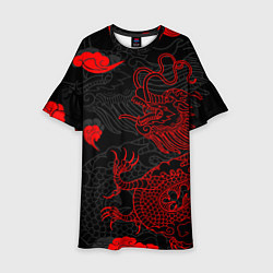 Платье клеш для девочки Дракон Китайский дракон, цвет: 3D-принт