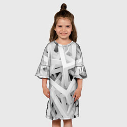 Платье клеш для девочки БЕЛЫЙ АРХИТЕКТОР, цвет: 3D-принт — фото 2