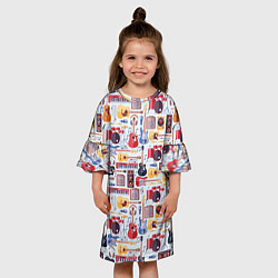 Платье клеш для девочки Рок Музыкант, цвет: 3D-принт — фото 2