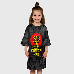 Платье клеш для девочки Кобра Кай Змея Иероглифы Сериал, цвет: 3D-принт — фото 2
