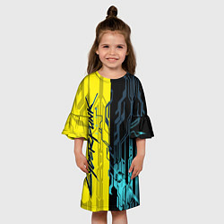 Платье клеш для девочки CYBERPUNK 2077 Логотип, цвет: 3D-принт — фото 2