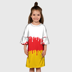 Платье клеш для девочки Северная Осетия Алания потёки, цвет: 3D-принт — фото 2