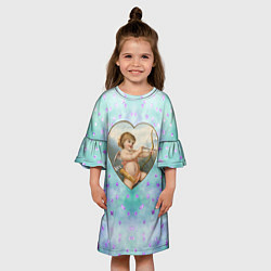 Платье клеш для девочки Купидон - 14 февраля, цвет: 3D-принт — фото 2