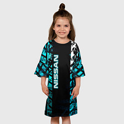 Платье клеш для девочки NISSAN супер авто, цвет: 3D-принт — фото 2