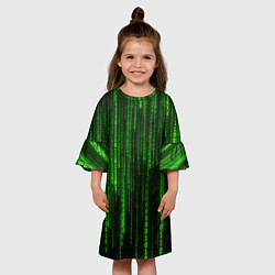 Платье клеш для девочки Бегущий по коду, цвет: 3D-принт — фото 2