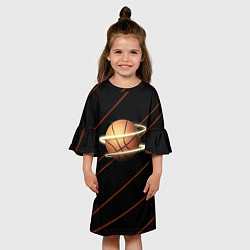 Платье клеш для девочки Баскетбол life, цвет: 3D-принт — фото 2