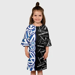 Платье клеш для девочки Volkswagen Scirocco Half Pattern, цвет: 3D-принт — фото 2